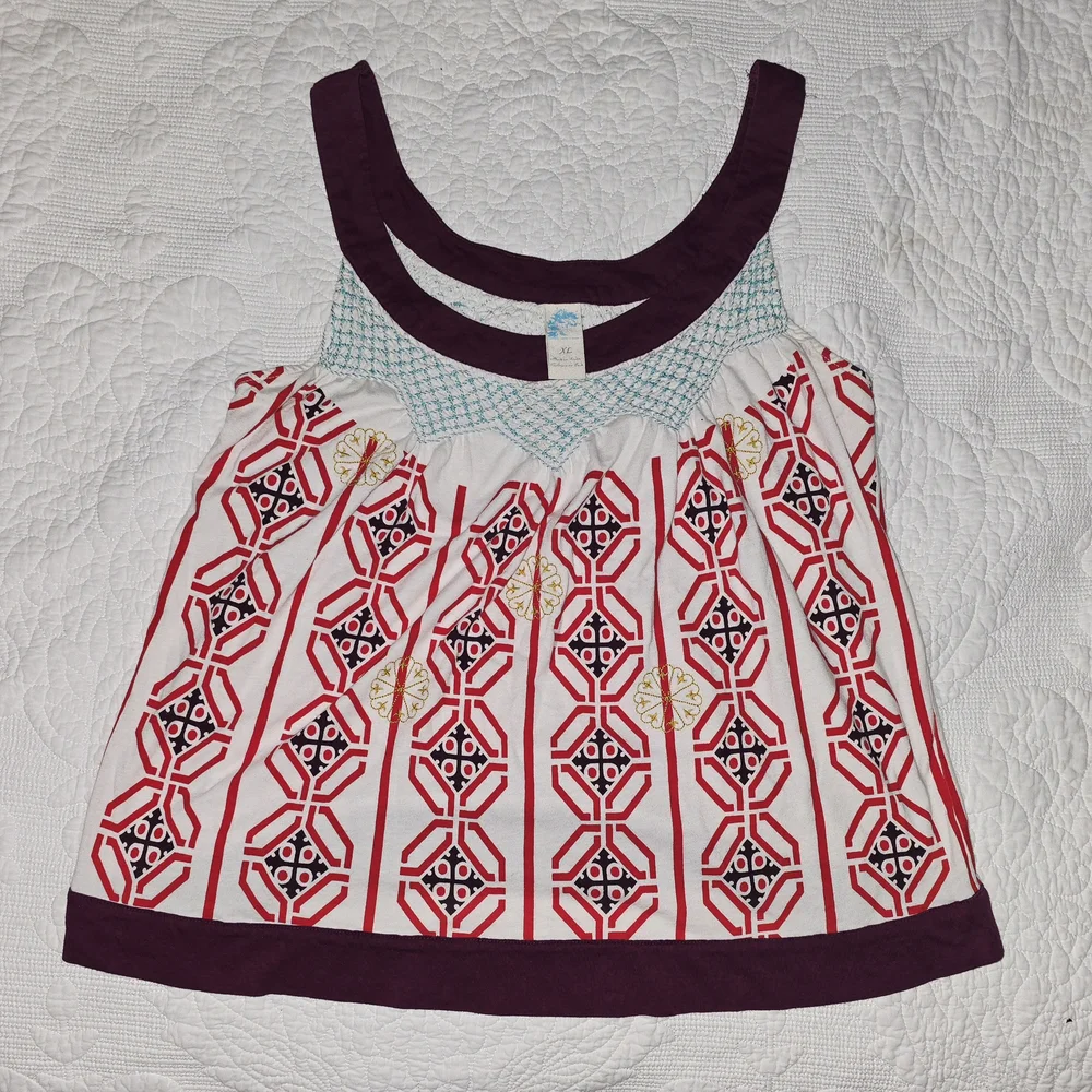 Anthropologie- Geometric Patterned Sleeveless Top - Picture 1 of 3